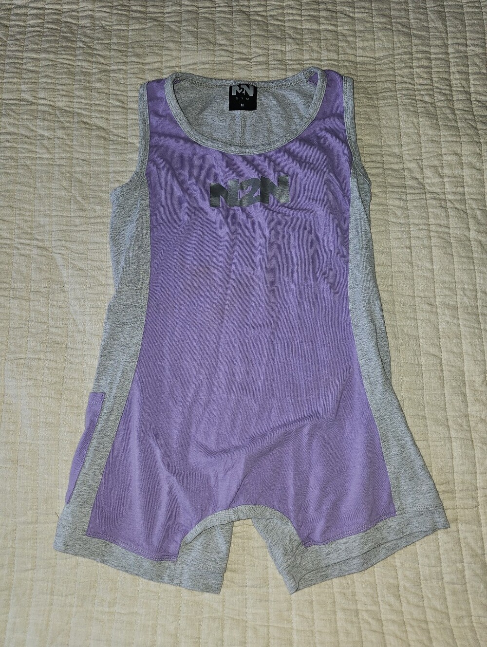 Men's N2N Gym Lilac Athletic Wrestling Singlet Size Medium